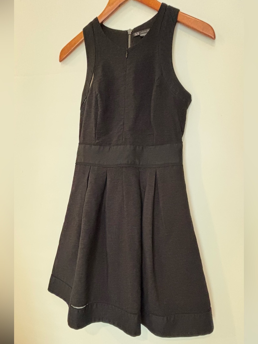 Armani Exchange Black Sleeveless Fit-and-Flare Mini Dress